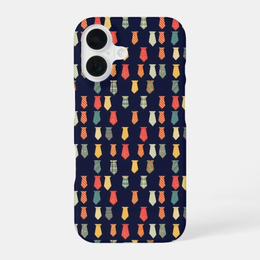 Coque iPhone 16 Petit Motif Cravate coloré (Verso)