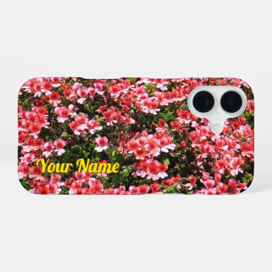 Coque iPhone 16 Petites Fleurs Roses - (Verso Horizontal)