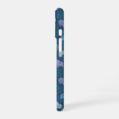 Coque iPhone 16 Petits éléphants Tourbillon Bleu (Côté gauche)