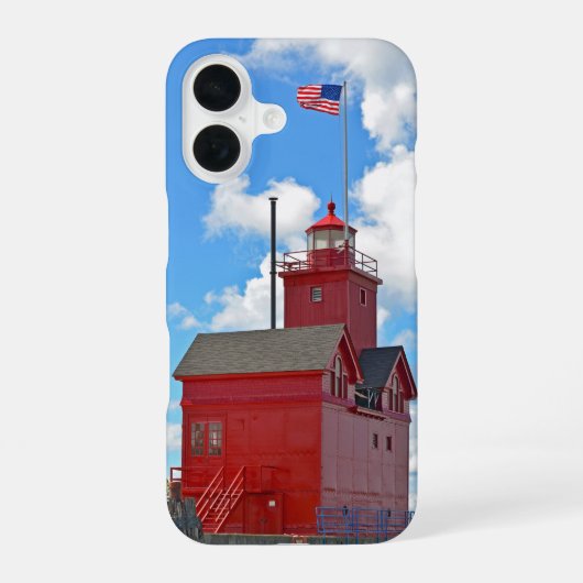 Coque iPhone 16 Phare "Big Red" du Michigan (Verso)