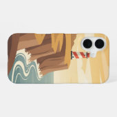 Coque iPhone 16 Phare Rétro de la Côte (Verso Horizontal)