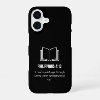 Coque iPhone 16 Philippiens 4:13 Bible Minimaliste Verset Chrétien
