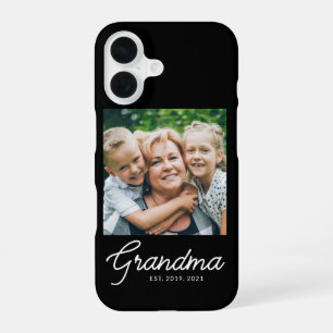 Coque iPhone 16 Photo de grand-mère établie par écriture