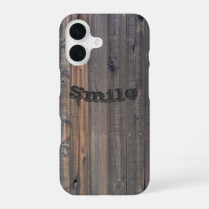 Coque iPhone 16 Photo de près de clôture en séquoia patiné