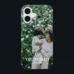 Coque iPhone 16 Photo et texte personnalisés<br><div class="desc">Faire une photo personnalisée amour coeur gardien de coeur de cas de Ricaso - ajouter vos propres photos et texte - photo gardienne cadeaux</div>