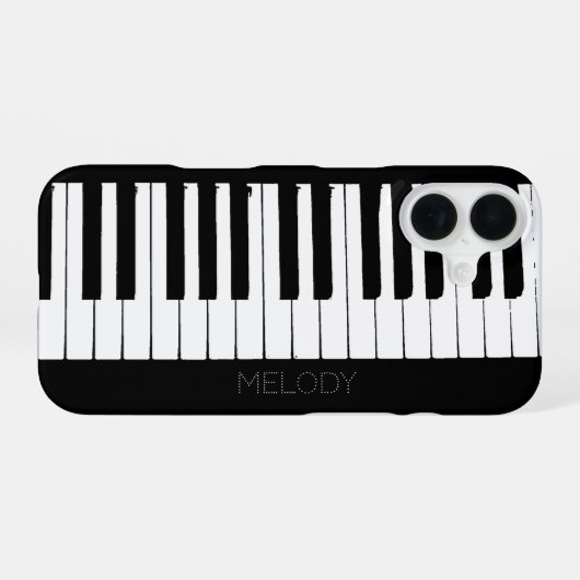 Coque iPhone 16 Piano Keys | Vertical | Customizable (Verso Horizontal)