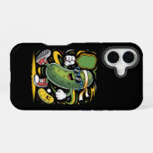 Coque iPhone 16 Pickle Jouant au Pickleball (Verso Horizontal)