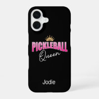 Pickleball Queen rose et blanc Couronne or