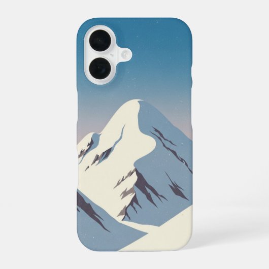 Coque iPhone 16 Pics de neige vintage (Verso)