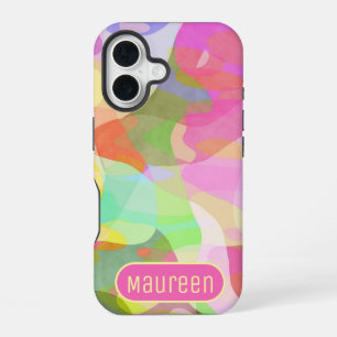 Coque iPhone 16 Pièces de couleur pastel, création de design d'art