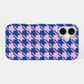 Coque iPhone 16 Pied de fond rose+Motif bleu (Verso Horizontal)