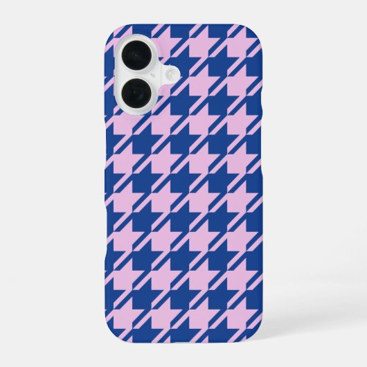 Coque iPhone 16 Pied de fond rose+Motif bleu (Verso)