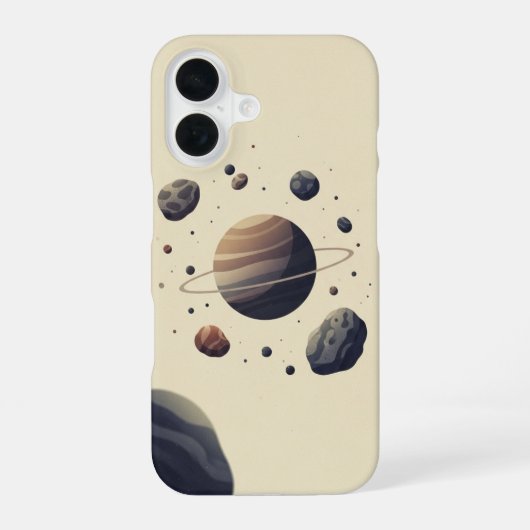 Coque iPhone 16 Pierres orbitales vintage (Verso)