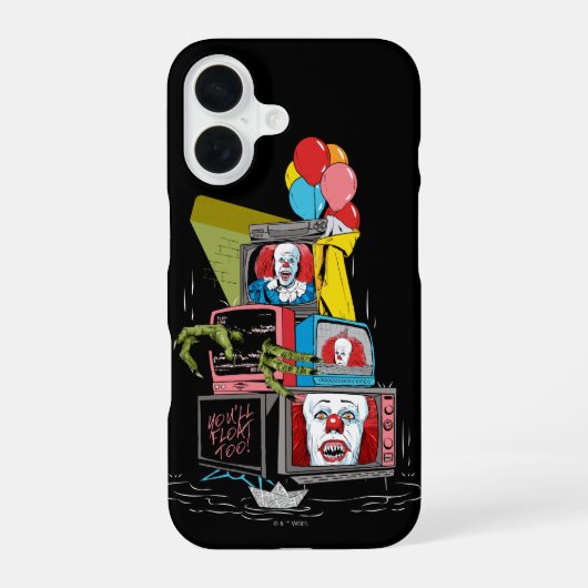 Coque iPhone 16 Pile de télévisions Pennywise classique - Vous flo (Verso)