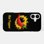 Coque iPhone 16 Piment chaud avec flamme (Verso Horizontal)
