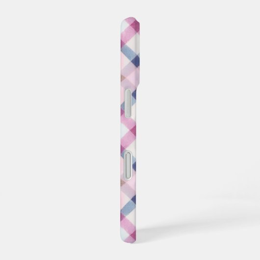 Coque iPhone 16 Pink and Blue Gingham Check Phone Case (Côté droit)