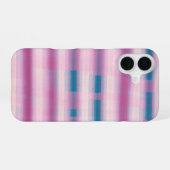 Coque iPhone 16 Pink and Blue Plaid Phone Case (Verso Horizontal)