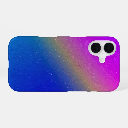 Coque iPhone 16 Pink Blue Gradient Rainbow (Verso Horizontal)
