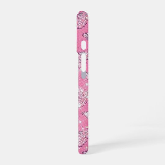 Coque iPhone 16 Pink Butterfly (Côté gauche)