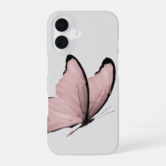 Coque iPhone 16 Pink Butterfly Minimalist Phone Case (Verso)
