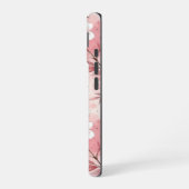 Coque iPhone 16 Pink cherry blossom monogram (Côté gauche)