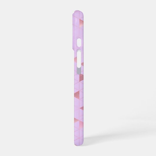 Coque iPhone 16 Pink Triangle Geometric Pattern (Côté gauche)