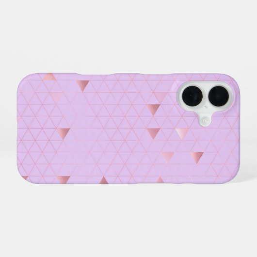 Coque iPhone 16 Pink Triangle Geometric Pattern (Verso Horizontal)