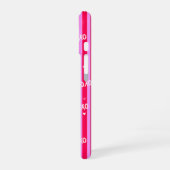 Coque iPhone 16 Pink XOXO Striped Phone Case (Côté gauche)