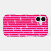 Coque iPhone 16 Pink XOXO Striped Phone Case (Verso Horizontal)