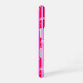 Coque iPhone 16 Pink XOXO Striped Phone Case (Côté droit)