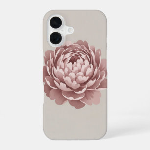 Coque iPhone 16 Pivoine vintage aux pétales superposés