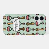 Coque iPhone 16 Pixel Quest – Clé & Potion (Verso Horizontal)