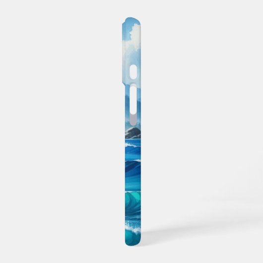 Coque iPhone 16 Plage tropicale Ocean Waves Blue (Côté gauche)