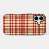 Coque iPhone 16 Plaid de Noël Classique (Verso Horizontal)