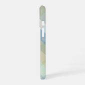 Coque iPhone 16 Plaid Monogramme Pastel Bleu Turquoise Jaune Vert (Côté gauche)