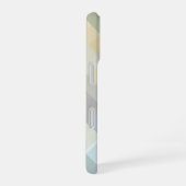Coque iPhone 16 Plaid Monogramme Pastel Bleu Turquoise Jaune Vert (Côté droit)