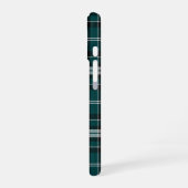 Coque iPhone 16 Plaid turquoise noir et blanc (Côté gauche)