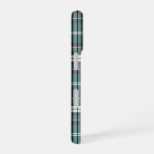 Coque iPhone 16 Plaid turquoise noir et blanc (Côté droit)
