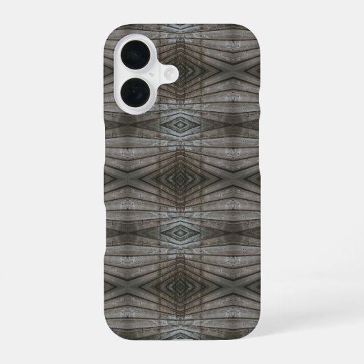 Coque iPhone 16 Planches de bois à recouvrement Perspective Modèle (Verso)