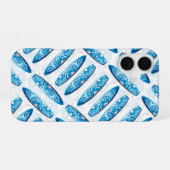 Coque iPhone 16 Planches de surf motif bleu (Verso Horizontal)
