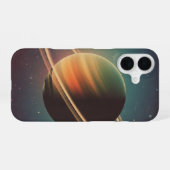 Coque iPhone 16 Planète Anneaux Vintage (Verso Horizontal)