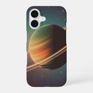 Coque iPhone 16 Planète Anneaux Vintage