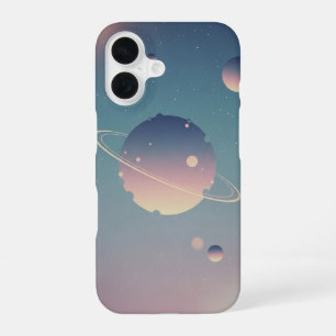 Coque iPhone 16 Planète Anneaux Vintage