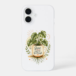 Coque iPhone 16 Plante Monstera dans une tasse à café   Botanique 