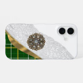 Coque iPhone 16 Plaque écossaise verte (Verso Horizontal)