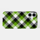 Coque iPhone 16 Plaques Tartan simples Vert néon (Verso Horizontal)