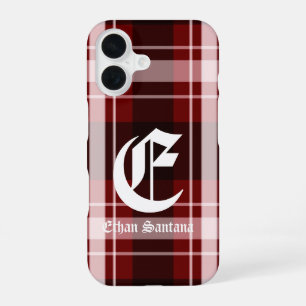 Coque iPhone 16 Plat rouge monogramme personnalisé