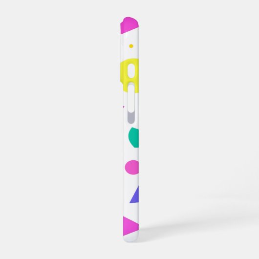 Coque iPhone 16 Playful Neon Memphis Geometric Retro Pattern (Côté gauche)