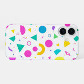 Coque iPhone 16 Playful Neon Memphis Geometric Retro Pattern (Verso Horizontal)
