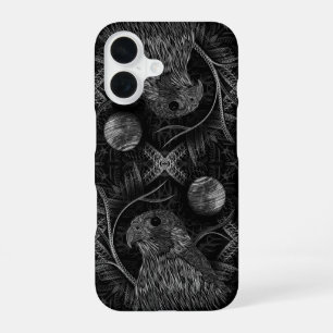 Coque iPhone 16 Pleine lune faucon